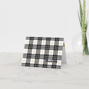 Svart och vitt tartan tack kort