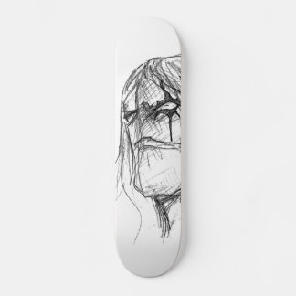 Svart och vitt teckning old school skateboard bräda 18 cm