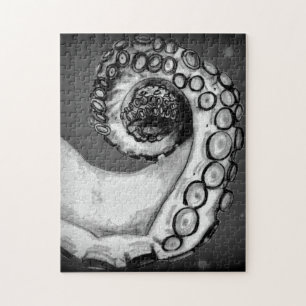 Svart och vitt Tentacle och Bubbles Puzzle Pussel