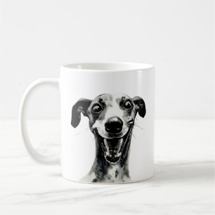 Svart och vitt textavsnitt   Cute Greyhound Kaffemugg
