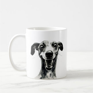 Svart och vitt textavsnitt | Cute Greyhound Kaffemugg