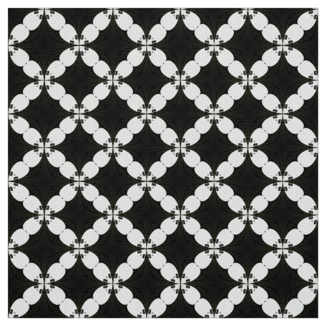 Svart och vitt textilmaterial, Mönster Fabric Tyg (Provkarta)