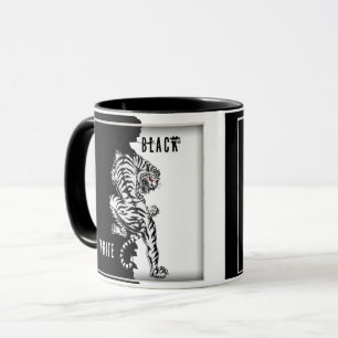 Svart och vitt tigerkaffe mugg