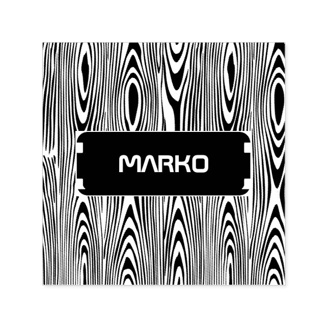 Svart och vitt träkorn självfärgande stämpel (Design)