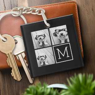 Svart och vitt Trendig Photo Collage med Monogram