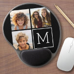 Svart och vitt Trendig Photo Collage med Monogram Gel Musmatta<br><div class="desc">Använda 3-kvadratfoton som skapar en unik och personlig gåva. Eller så kan du behålla hipstervalpen och göra ett trendig till keepy. Om du behöver justera bilder klickar du på verktyg för att anpassa ändringar.</div>