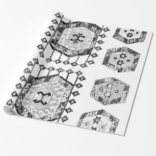Svart och vitt triangeljordbruk presentpapper