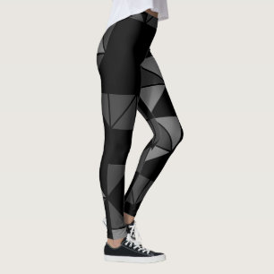 Svart och vitt triangulärt Trendig Art Leggings