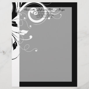 Svart och vitt tvärsnitt Swirl Letterhead Brevhuvud