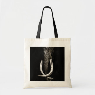 Svart och vitt utrotad elefant tygkasse