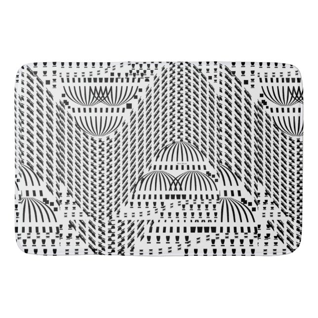 SVART OCH VITT VÅGIGT BADRUMSMATTA (Framsidan)