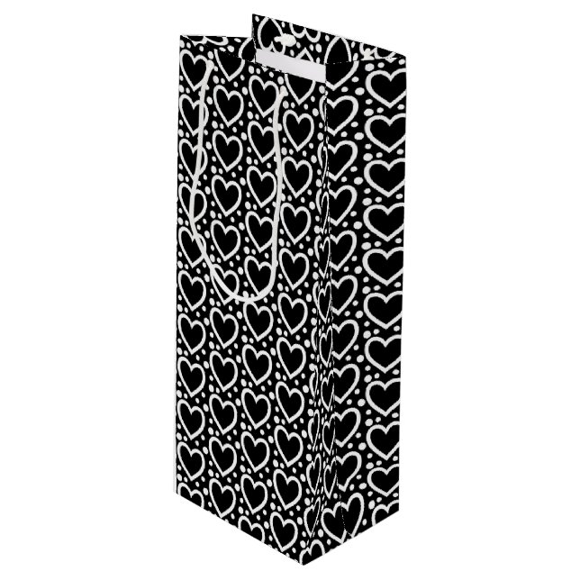 SVART OCH VITT VALENTINES DAY HJÄRTA (Framsidan Vinklad)