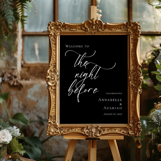 Svart och vitt Välkomna Natten före repetition Poster (Skapare uppladdad)