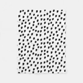 Svart och vitt vattenfärgspensel fleecefilt