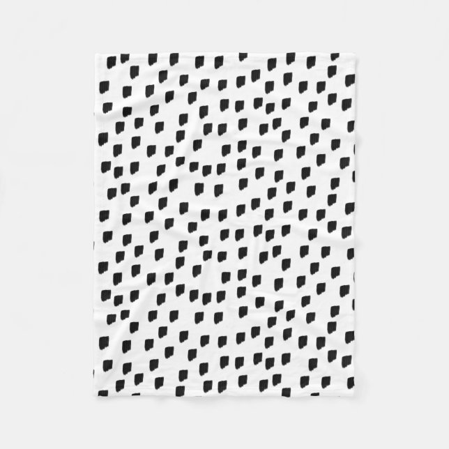 Svart och vitt vattenfärgspensel fleecefilt (Framsidan)