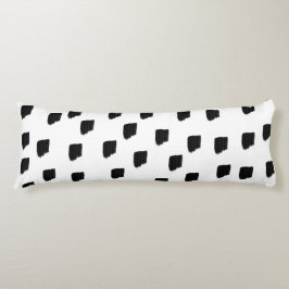 Svart och vitt vattenfärgspensel kroppskudde