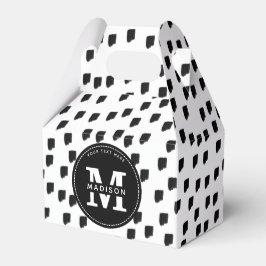 Svart och vitt vattenfärgspensel, Monogram Presentaskar