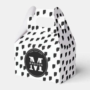 Svart och vitt vattenfärgspensel, Monogram Presentaskar