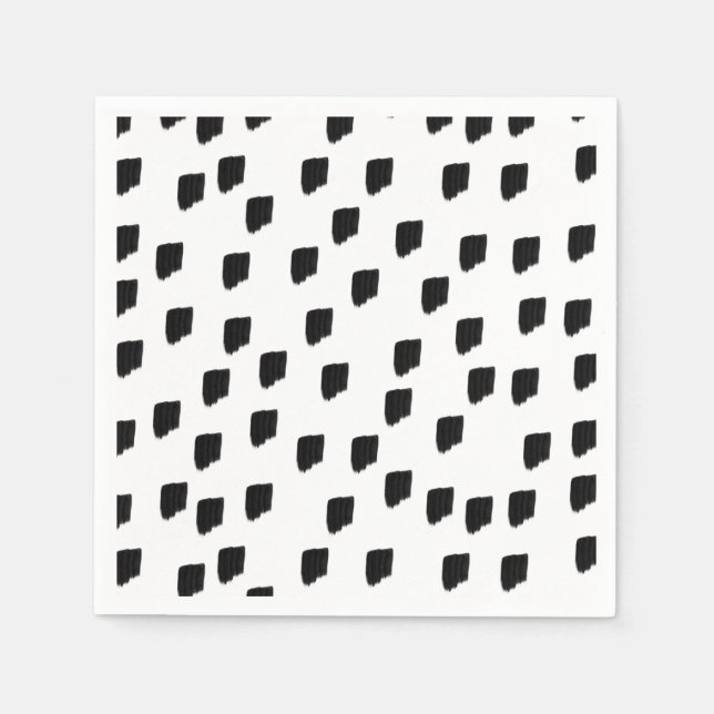 Svart och vitt vattenfärgspensel pappersservett (Framsidan)