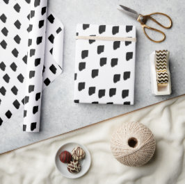 Svart och vitt vattenfärgspensel presentpapper