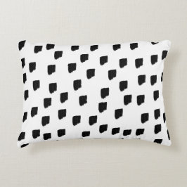 Svart och vitt vattenfärgspensel prydnadskudde