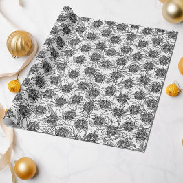 Svart och vitt viktoriskt dekorationsmönster presentpapper