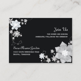 Svart och vitt vinter-bröllop tilläggskort