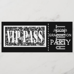 Svart och vitt VIP-Studentfest Inbjudningar