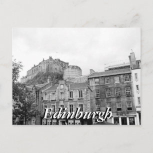 Svart och vitt vykort från Edinburgh Castle Scotla