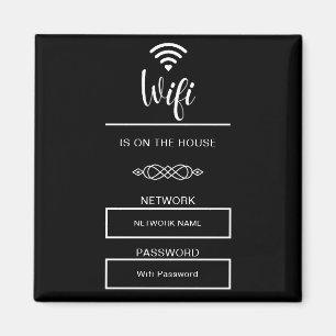 Svart och vitt WiFi-lösenord för hemmet Magnet
