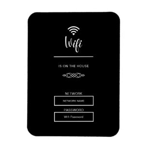 Svart och vitt WiFi-lösenord för hemmet Magnet