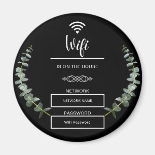 Svart och vitt WiFi-lösenord för hemmet Magnet