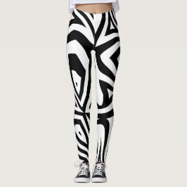 Svart och vitt Zebra ränder Womens Leggings