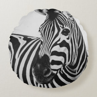SVART OCH VITT ZEBRA RUND KUDDE