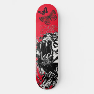 SVART OCH VITTIGARE SKATEBOARD I RÖD