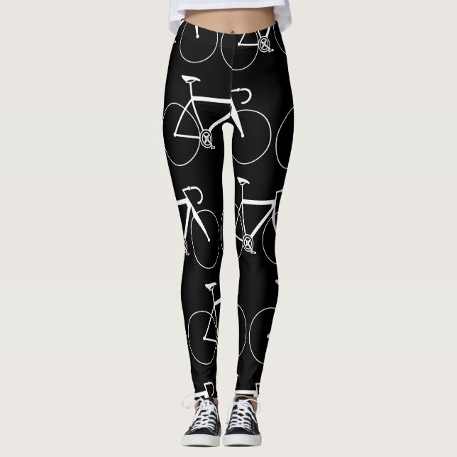 SVART OCH VITTT, BIKEL ICON MÖNSTER LEGGINGS (Framsida)