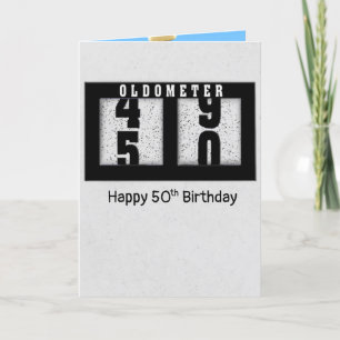 Svart Odometer för 50-årsdag  Kort