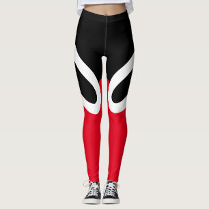 Svart "OH-OH"/vit/röd damasker Leggings