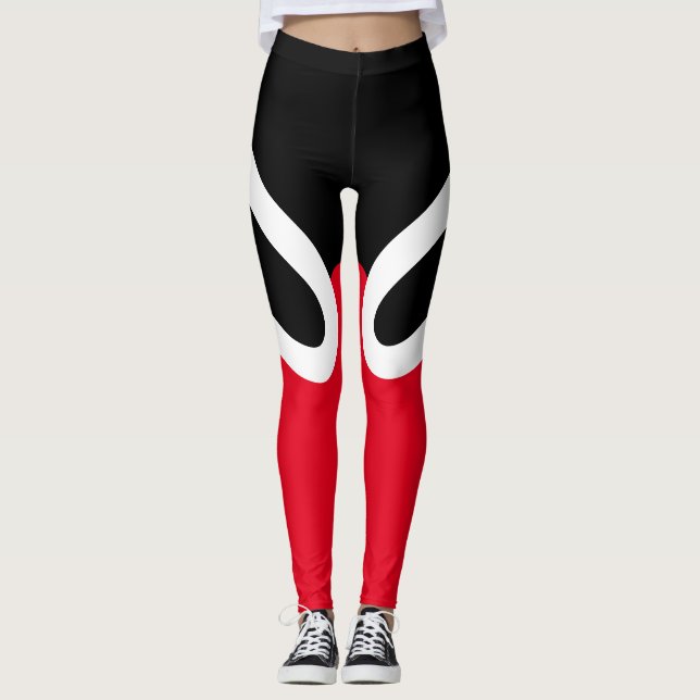 Svart "OH-OH"/vit/röd damasker Leggings (Framsida)