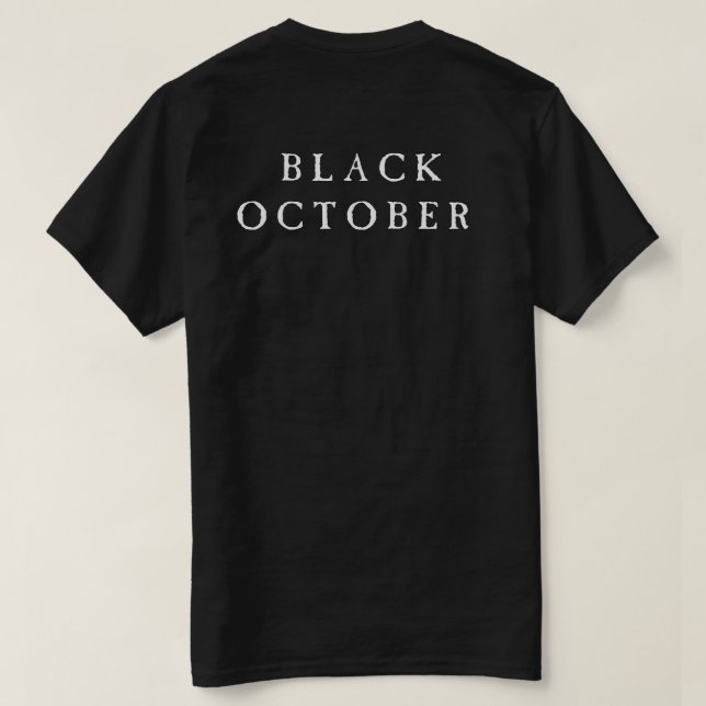 Svart Oktober Tee Shirt (Design baksida)
