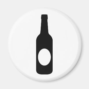 Svart ölflaska magnet