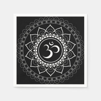 Svart Om Mandala Pappersservett
