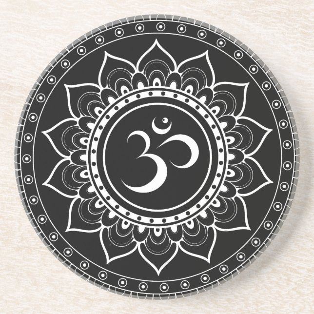 Svart Om Mandala Underlägg (Framsidan)