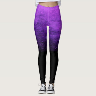 Svart Ombré Distressed Struktur - Lila Leggings