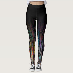 Svart Ombre med mångfärgad Artsy funkyabstrakt Leggings