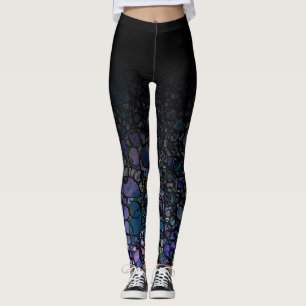 Svart Ombre med purpurfärgat smutsigt för Leggings