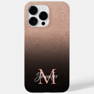 Svart Ombre Rose Guld Folie Struktur Foto Monogram