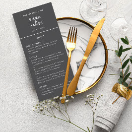 Svart Omvänd Ampersand Bröllop | Elegant Meny