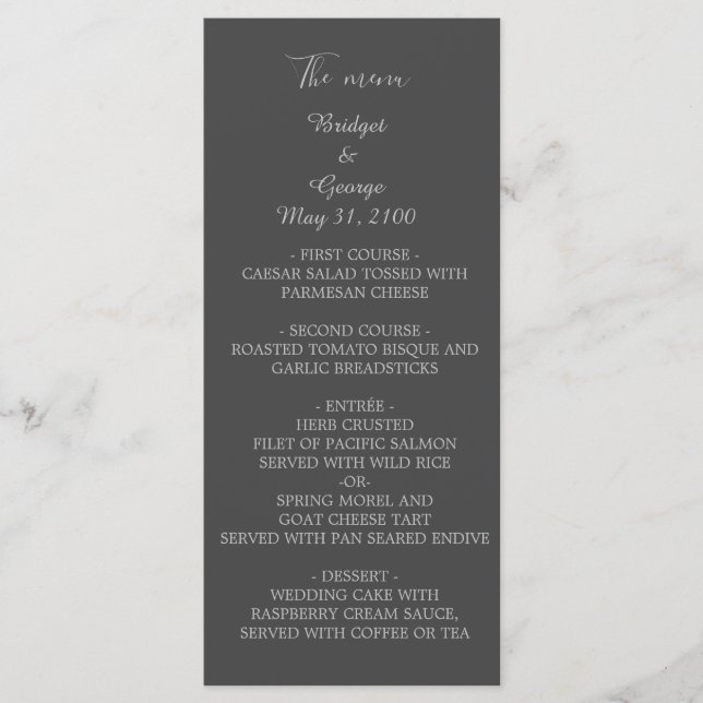 svart onyx modern vintage deco bröllop program (Framsida)