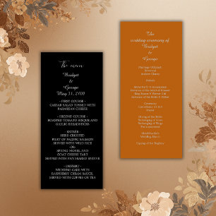 svart onyx modern vintage deco bröllopsprogram program